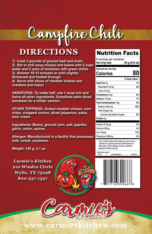 Campfire Chili Soup Mix-Carmie&