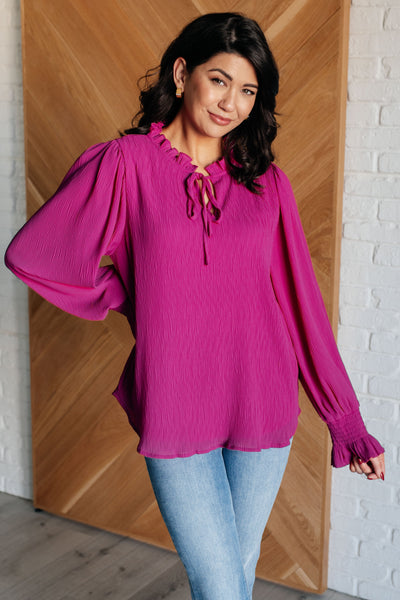 Candid Moment Ruffle Neckline Blouse-Blouses-Ave Shops-Market Street Nest, Fashionable Clothing, Shoes and Home Décor Located in Mabank, TX