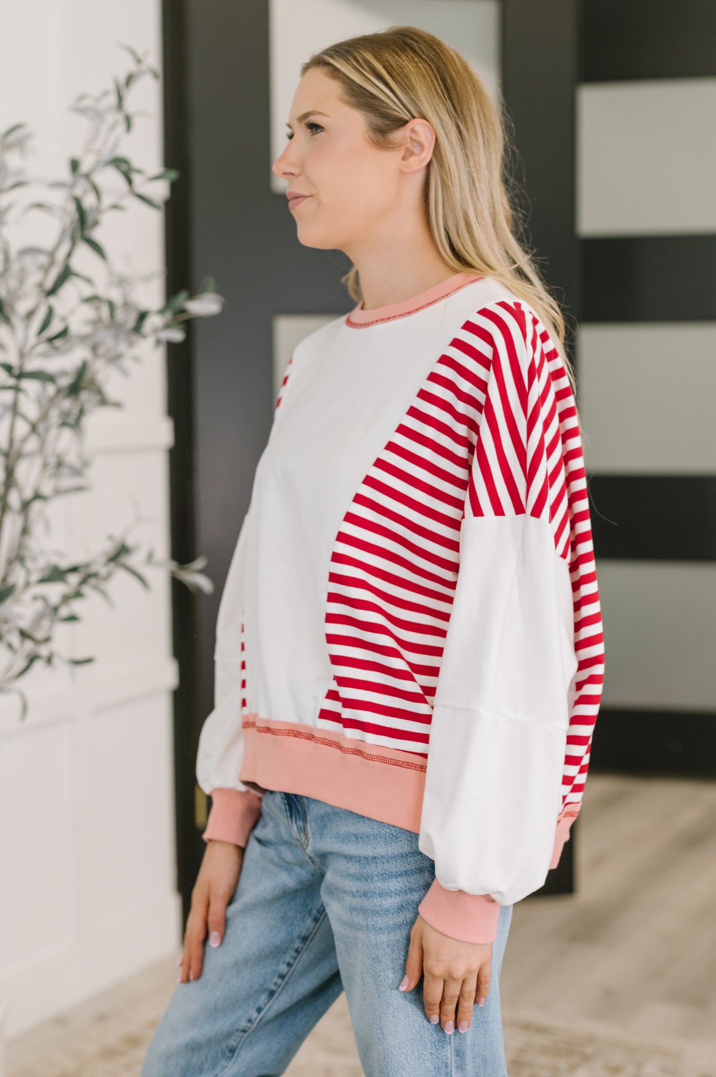 Candy Stripes & Chill Sweatshirt-Womens-Ave Shops-Market Street Nest, Fashionable Clothing, Shoes and Home Décor Located in Mabank, TX