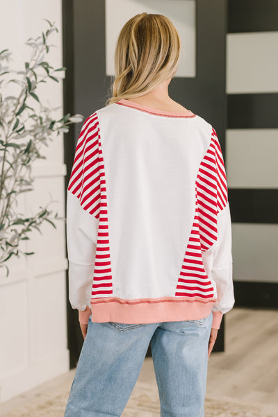 Candy Stripes & Chill Sweatshirt-Womens-Ave Shops-Market Street Nest, Fashionable Clothing, Shoes and Home Décor Located in Mabank, TX