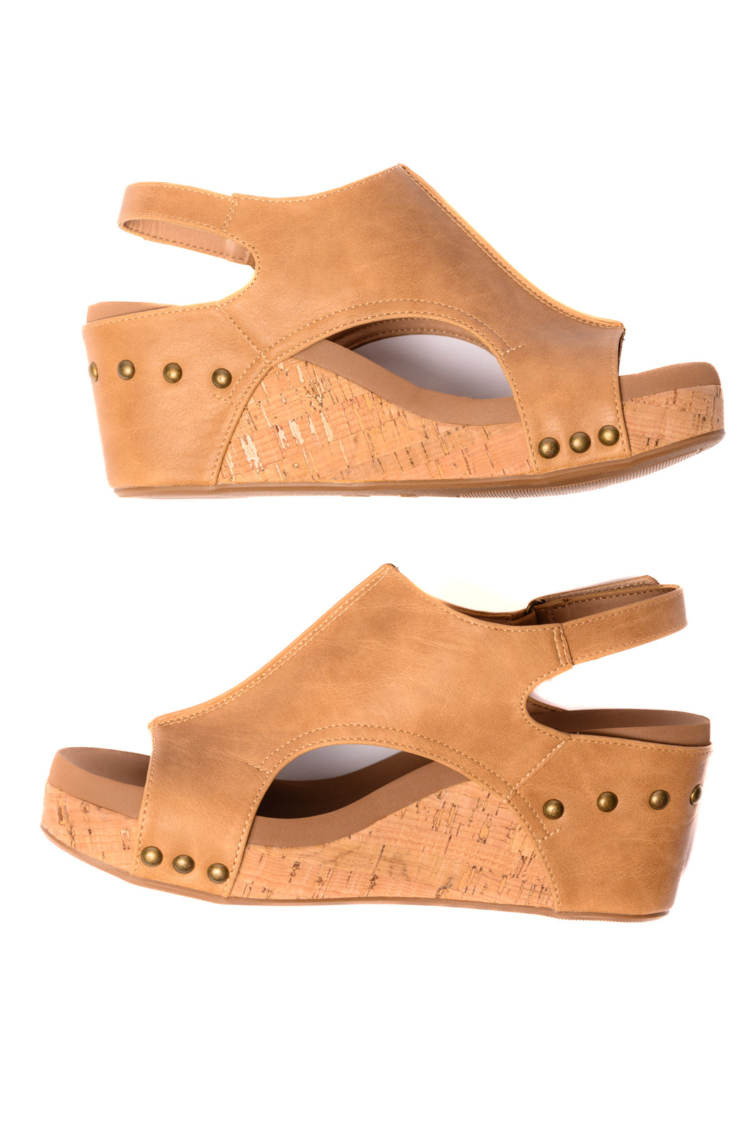 Carley Wedge Sandals in Caramel Smooth-Womens-Ave Shops-Market Street Nest, Fashionable Clothing, Shoes and Home Décor Located in Mabank, TX