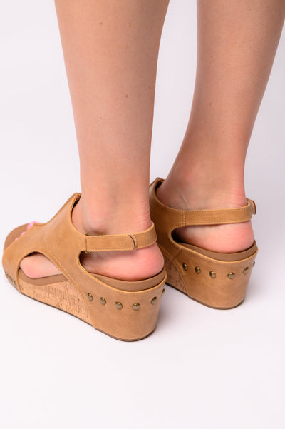 Carley Wedge Sandals in Caramel Smooth-Womens-Ave Shops-Market Street Nest, Fashionable Clothing, Shoes and Home Décor Located in Mabank, TX