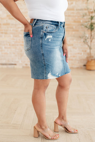 Carol High Rise Rigid Magic Denim Skirt-Womens-Ave Shops-Market Street Nest, Fashionable Clothing, Shoes and Home Décor Located in Mabank, TX