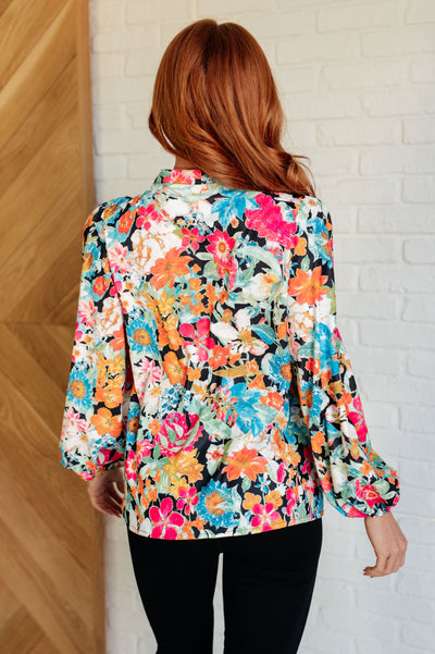 Carry Me Away Floral Peplum Blouse-Blouses-Ave Shops-Market Street Nest, Fashionable Clothing, Shoes and Home Décor Located in Mabank, TX