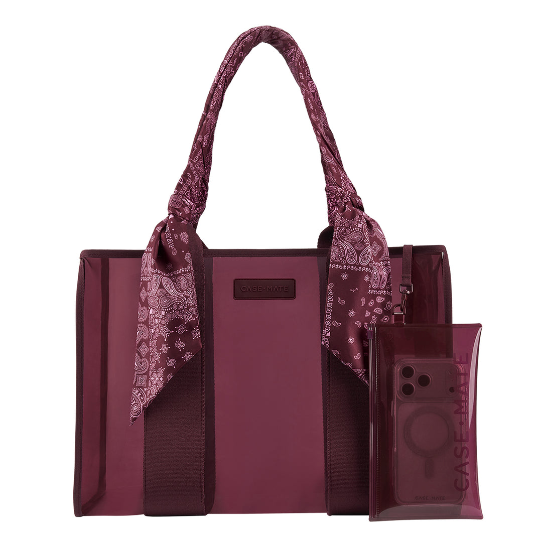 Case-Mate Jelly Tote w/ Phone Pouch - Mulberry Twilly Scarf-07-Handbags-Case-Mate-Market Street Nest, Fashionable Clothing, Shoes and Home Décor Located in Mabank, TX