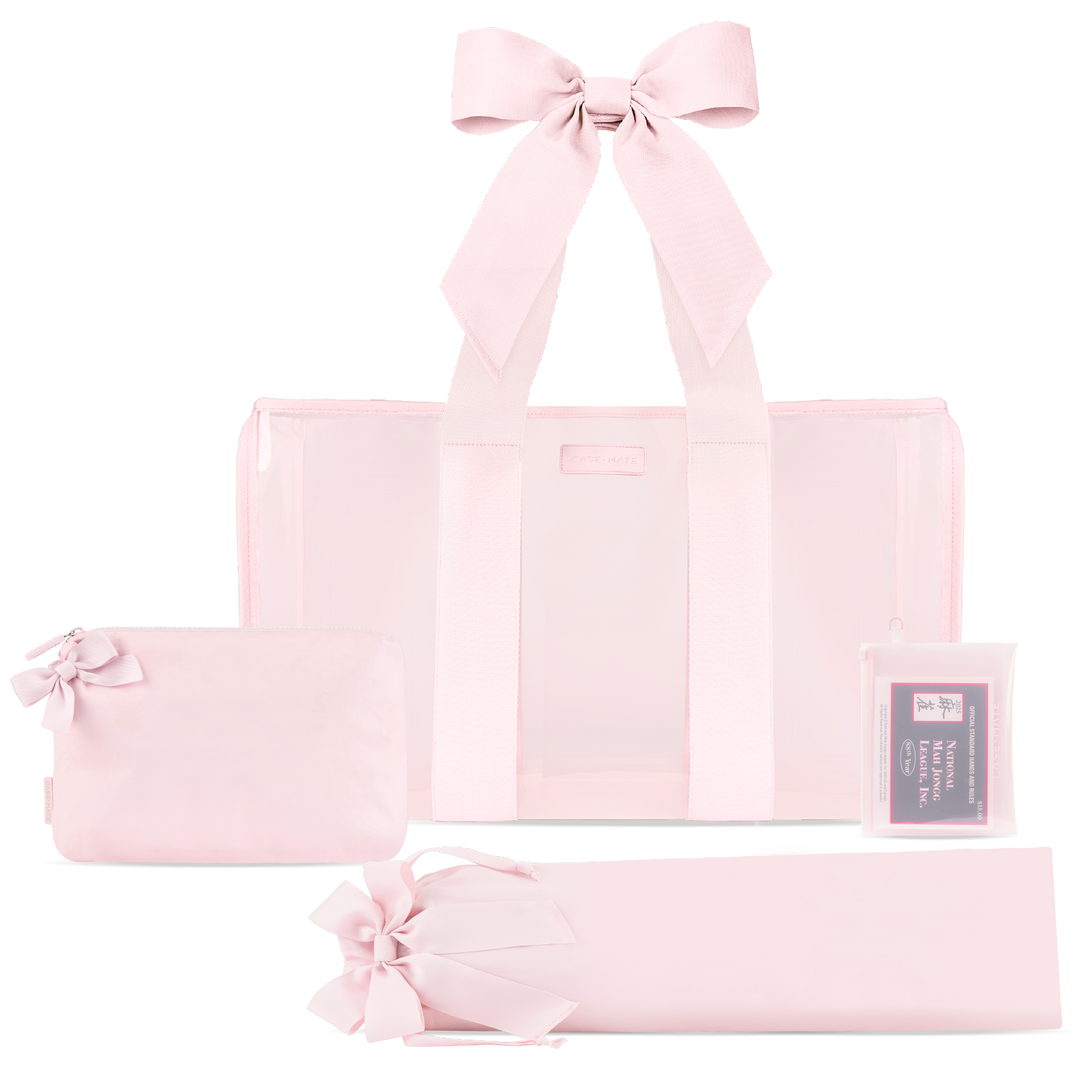 Case-Mate Mahjong Jelly Tote Set - Ballet Pink Bow-07-Handbags-Case-Mate-Market Street Nest, Fashionable Clothing, Shoes and Home Décor Located in Mabank, TX
