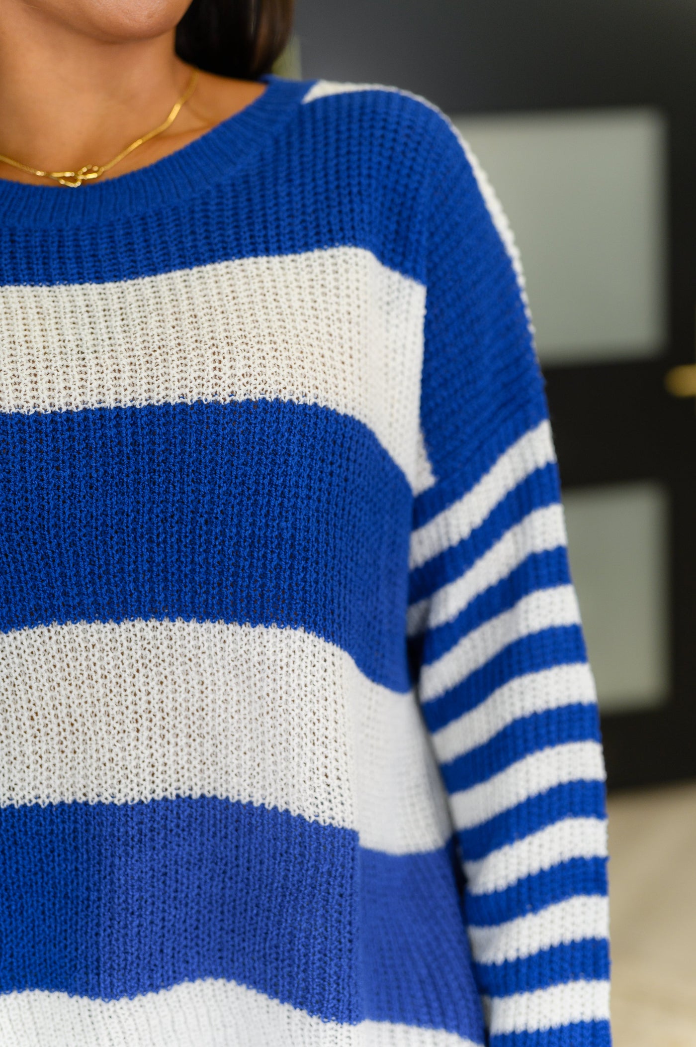 Casual Chaos Drop Shoulder Sweater in Royal Blue-Womens-Ave Shops-Market Street Nest, Fashionable Clothing, Shoes and Home Décor Located in Mabank, TX