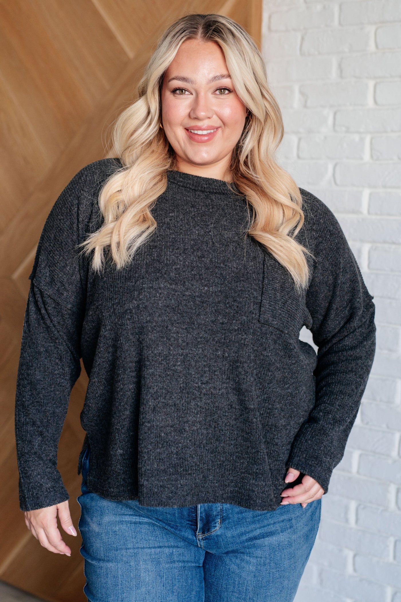 Casual Tuesday Ribbed Knit Sweater in Black-Tops-Ave Shops-Market Street Nest, Fashionable Clothing, Shoes and Home Décor Located in Mabank, TX