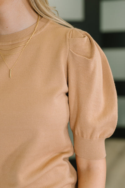 Casually Classy Puff Sleeve Blouse in Brush-Womens-Ave Shops-Market Street Nest, Fashionable Clothing, Shoes and Home Décor Located in Mabank, TX