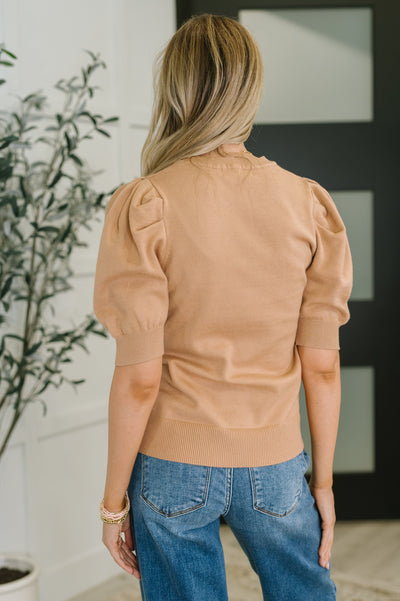 Casually Classy Puff Sleeve Blouse in Brush-Womens-Ave Shops-Market Street Nest, Fashionable Clothing, Shoes and Home Décor Located in Mabank, TX