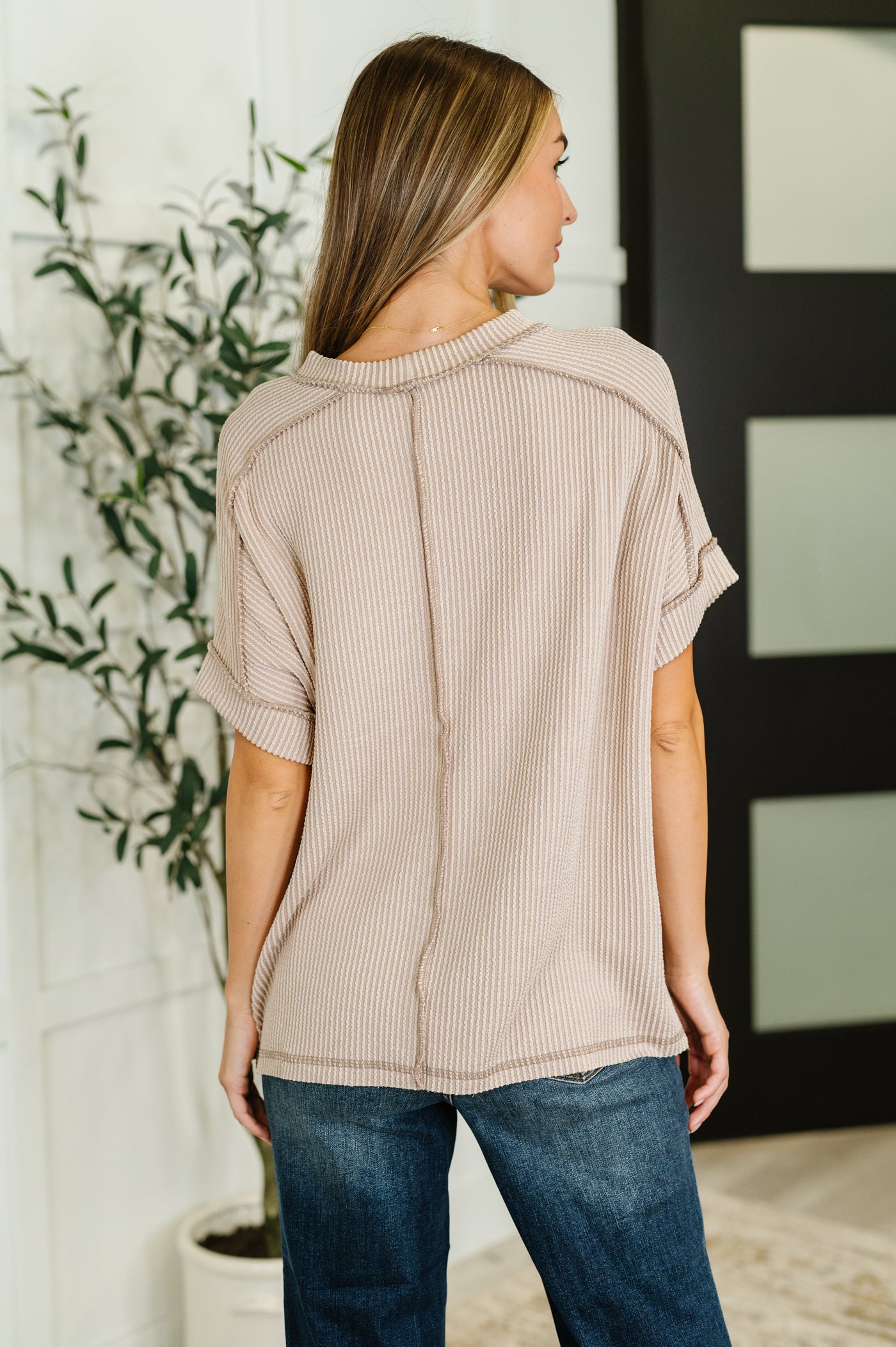 Catch Me Loungin’ Cable Ribbed Knit Top in Ash Mocha-Womens-Ave Shops-Market Street Nest, Fashionable Clothing, Shoes and Home Décor Located in Mabank, TX