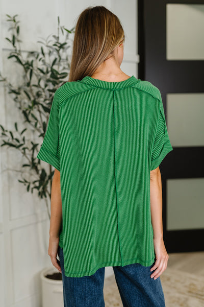 Catch Me Loungin’ Cable Ribbed Knit Top in Dark Green-Womens-Ave Shops-Market Street Nest, Fashionable Clothing, Shoes and Home Décor Located in Mabank, TX