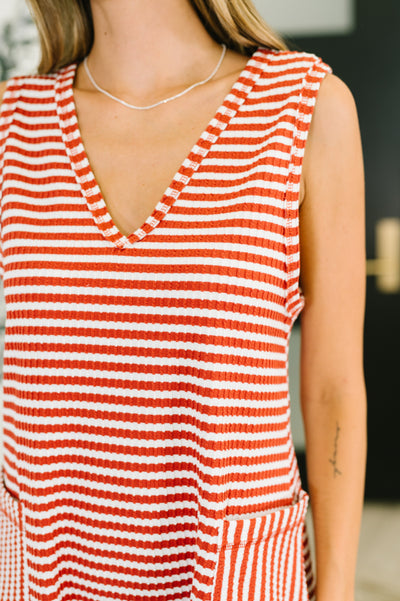 Caught You Staring Ribbed Knit Romper in Rust-Womens-Ave Shops-Market Street Nest, Fashionable Clothing, Shoes and Home Décor Located in Mabank, TX