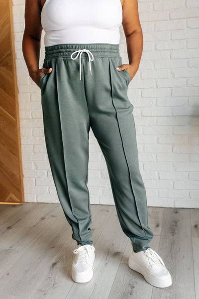 Center Seam Scuba Joggers in Ash Jade-Bottoms-Ave Shops-Market Street Nest, Fashionable Clothing, Shoes and Home Décor Located in Mabank, TX