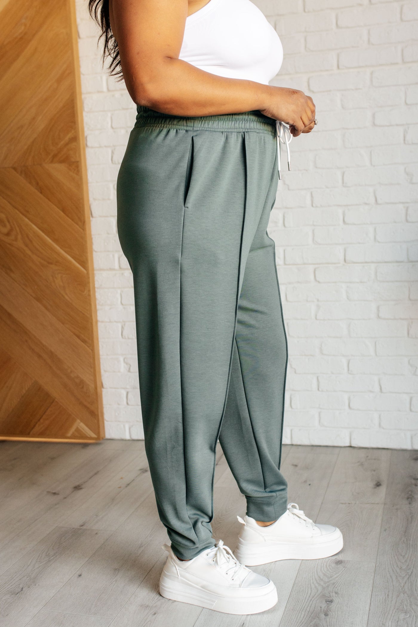 Center Seam Scuba Joggers in Ash Jade-Bottoms-Ave Shops-Market Street Nest, Fashionable Clothing, Shoes and Home Décor Located in Mabank, TX