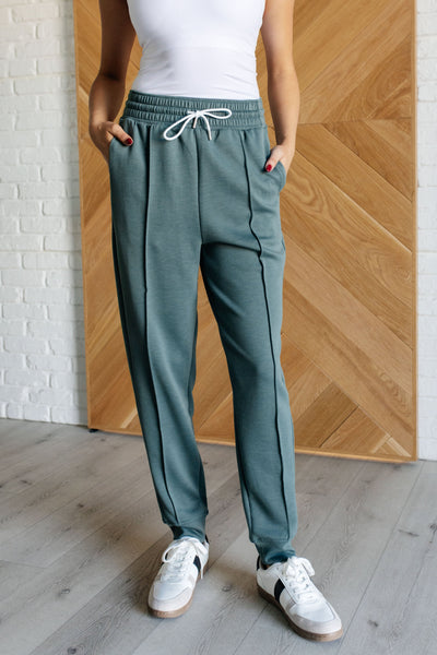 Center Seam Scuba Joggers in Ash Jade-Bottoms-Ave Shops-Market Street Nest, Fashionable Clothing, Shoes and Home Décor Located in Mabank, TX