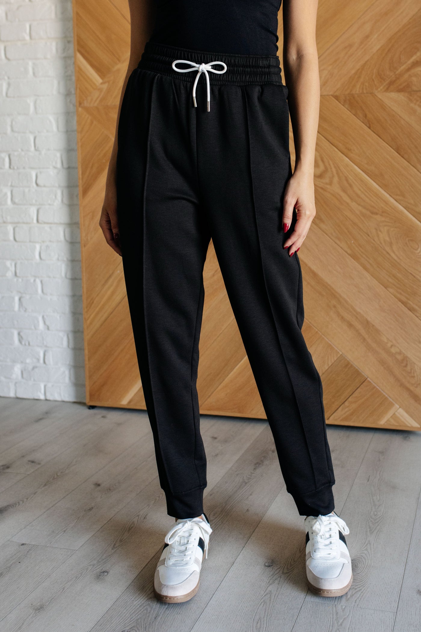 Center Seam Scuba Joggers in Black-Bottoms-Ave Shops-Market Street Nest, Fashionable Clothing, Shoes and Home Décor Located in Mabank, TX