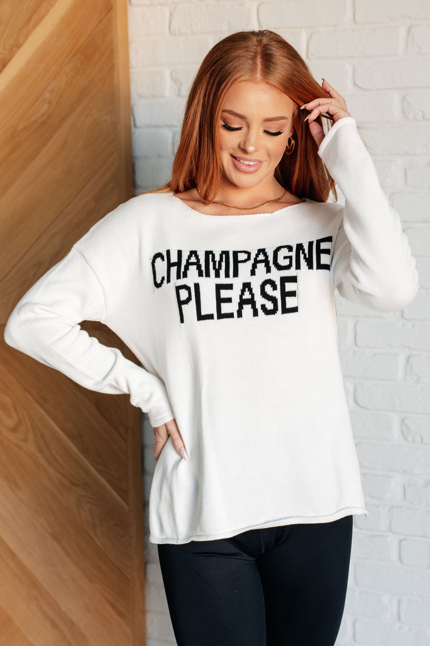 Champagne Please Lightweight Sweater-Tops-Ave Shops-Market Street Nest, Fashionable Clothing, Shoes and Home Décor Located in Mabank, TX