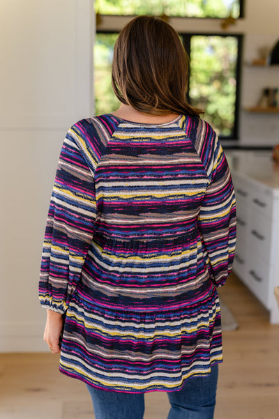 Circle Back Striped V-Neck Top-Tops-Ave Shops-Market Street Nest, Fashionable Clothing, Shoes and Home Décor Located in Mabank, TX