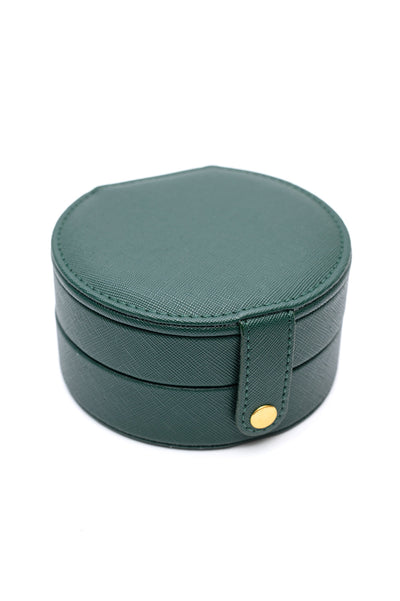 Circular Travel Jewelry Case in Green-Home & Decor-Ave Shops-Market Street Nest, Fashionable Clothing, Shoes and Home Décor Located in Mabank, TX