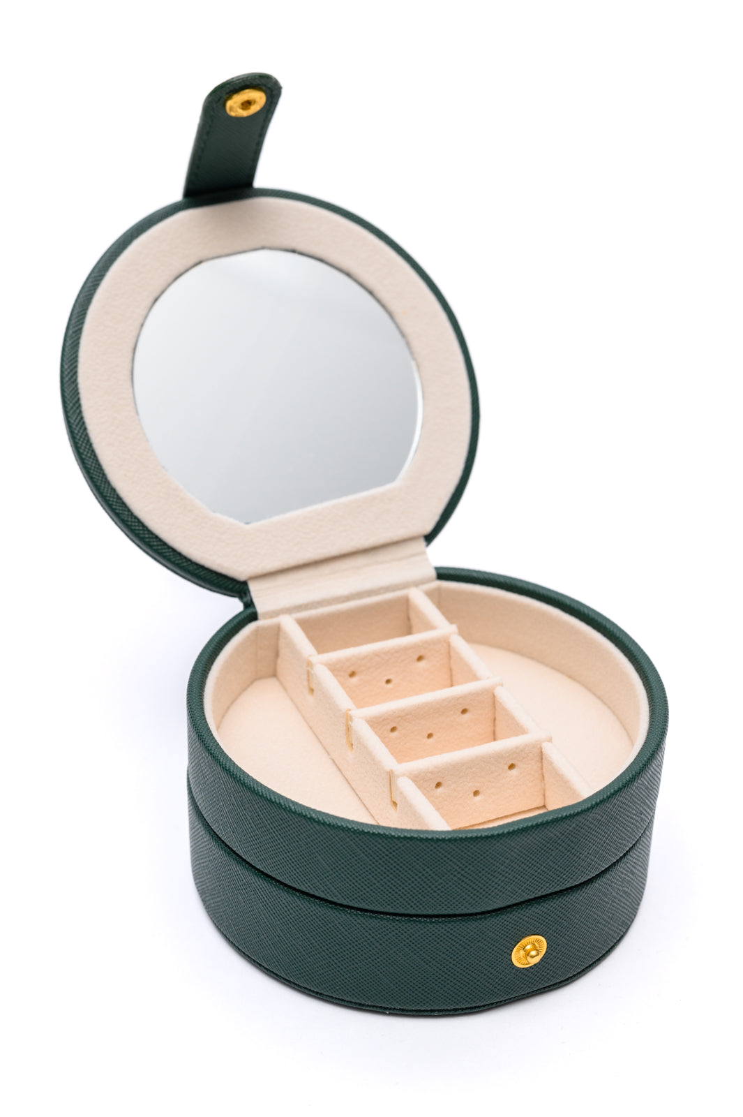 Circular Travel Jewelry Case in Green-Home & Decor-Ave Shops-Market Street Nest, Fashionable Clothing, Shoes and Home Décor Located in Mabank, TX