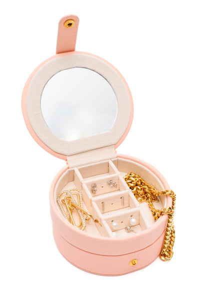 Circular Travel Jewelry Case in Pink-Home & Decor-Ave Shops-Market Street Nest, Fashionable Clothing, Shoes and Home Décor Located in Mabank, TX