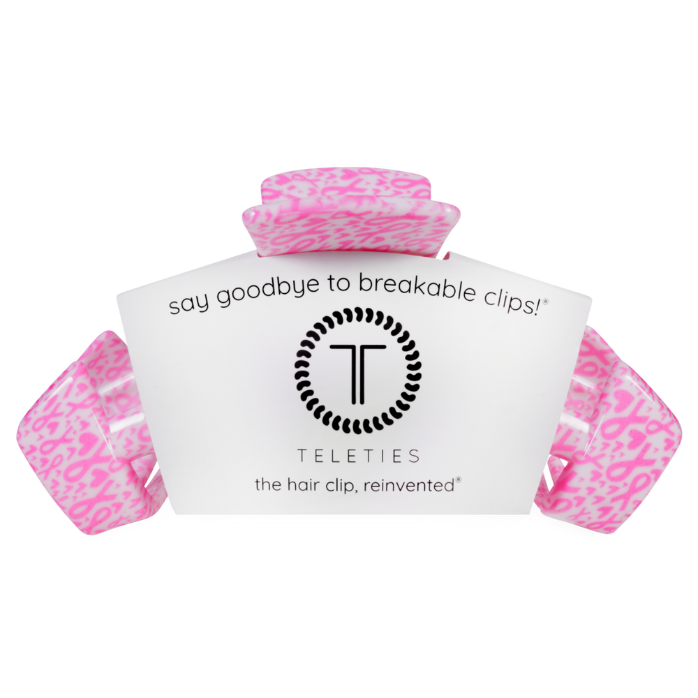 Classic | Breast Cancer Awareness | Large | Claw Clip-TELETIES-Market Street Nest, Fashionable Clothing, Shoes and Home Décor Located in Mabank, TX