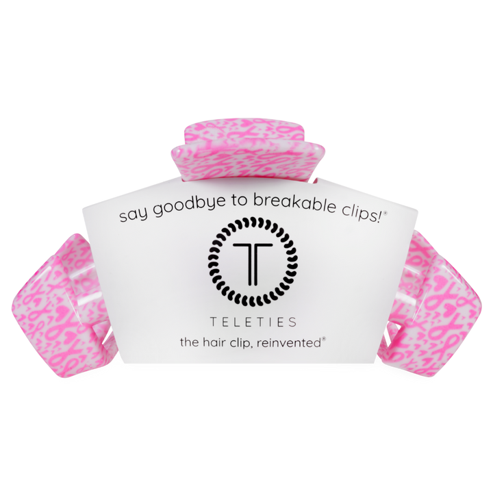 Classic | Breast Cancer Awareness | Large | Claw Clip-TELETIES-Market Street Nest, Fashionable Clothing, Shoes and Home Décor Located in Mabank, TX