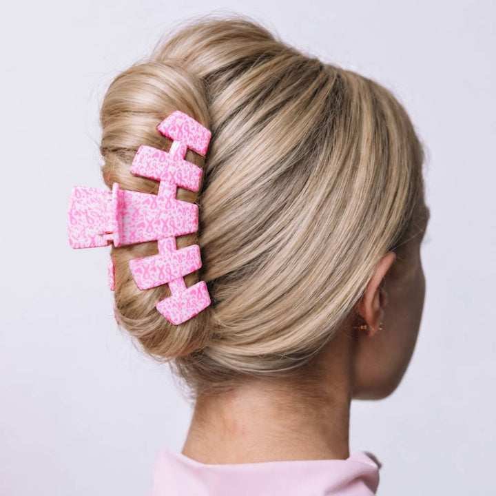 Classic | Breast Cancer Awareness | Large | Claw Clip-TELETIES-Market Street Nest, Fashionable Clothing, Shoes and Home Décor Located in Mabank, TX