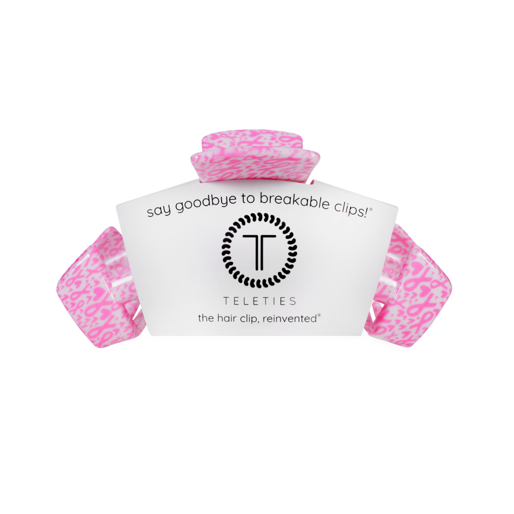 Classic | Breast Cancer Awareness | Medium | Claw Clip-TELETIES-Market Street Nest, Fashionable Clothing, Shoes and Home Décor Located in Mabank, TX