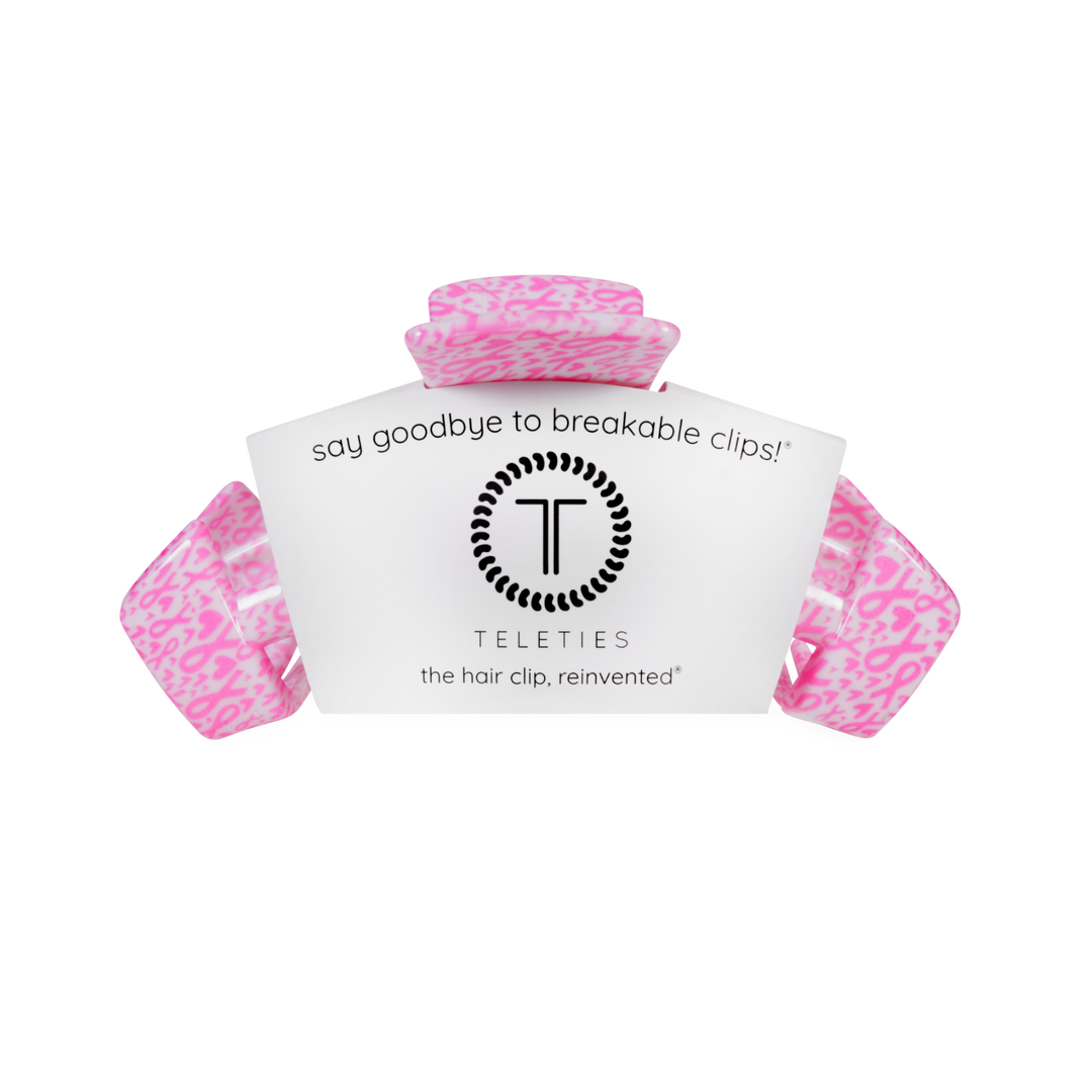 Classic | Breast Cancer Awareness | Medium | Claw Clip-TELETIES-Market Street Nest, Fashionable Clothing, Shoes and Home Décor Located in Mabank, TX