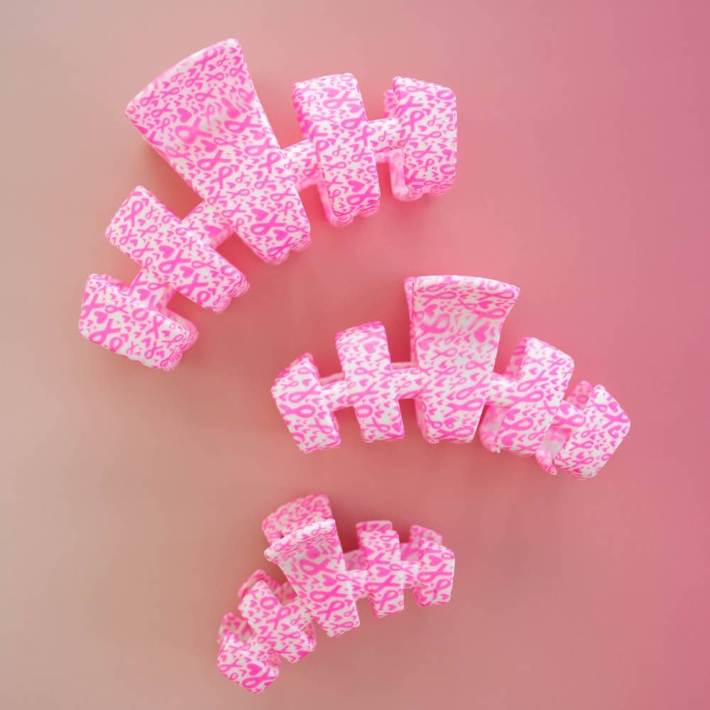 Classic | Breast Cancer Awareness | Medium | Claw Clip-TELETIES-Market Street Nest, Fashionable Clothing, Shoes and Home Décor Located in Mabank, TX