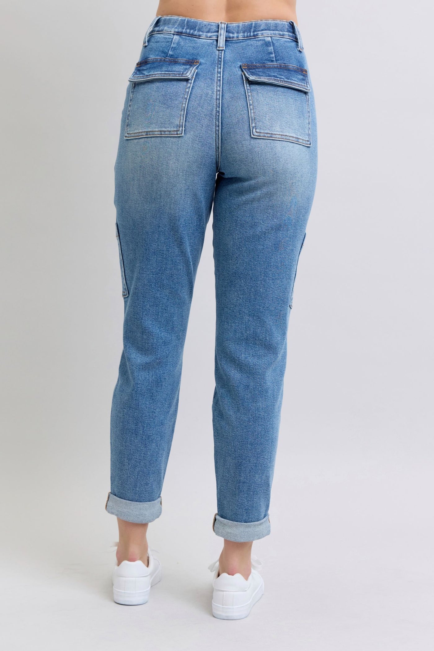 Clayton High Rise Cuffed Cargo Denim Jogger-Womens-Ave Shops-Market Street Nest, Fashionable Clothing, Shoes and Home Décor Located in Mabank, TX