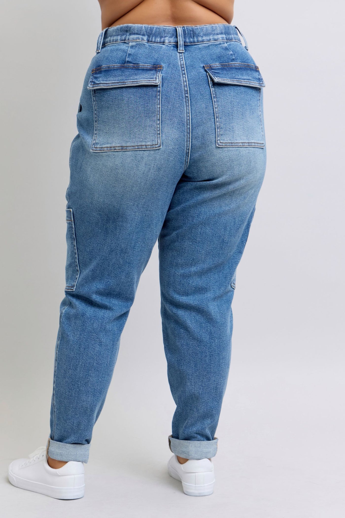 Clayton High Rise Cuffed Cargo Denim Jogger-Womens-Ave Shops-Market Street Nest, Fashionable Clothing, Shoes and Home Décor Located in Mabank, TX