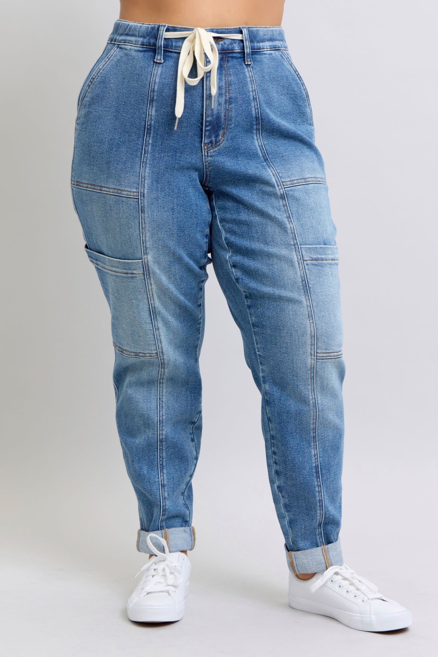 Clayton High Rise Cuffed Cargo Denim Jogger-Womens-Ave Shops-Market Street Nest, Fashionable Clothing, Shoes and Home Décor Located in Mabank, TX