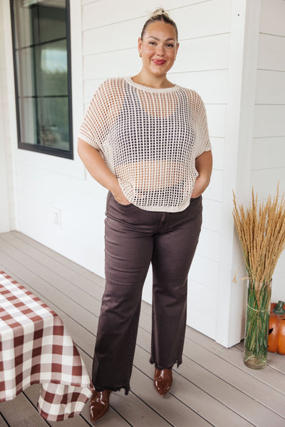 Coastal Dreams Fishnet Top in Cream-Tops-Ave Shops-Market Street Nest, Fashionable Clothing, Shoes and Home Décor Located in Mabank, TX