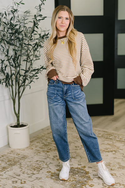Cocoa Lane Stripe Top-Womens-Ave Shops-Market Street Nest, Fashionable Clothing, Shoes and Home Décor Located in Mabank, TX