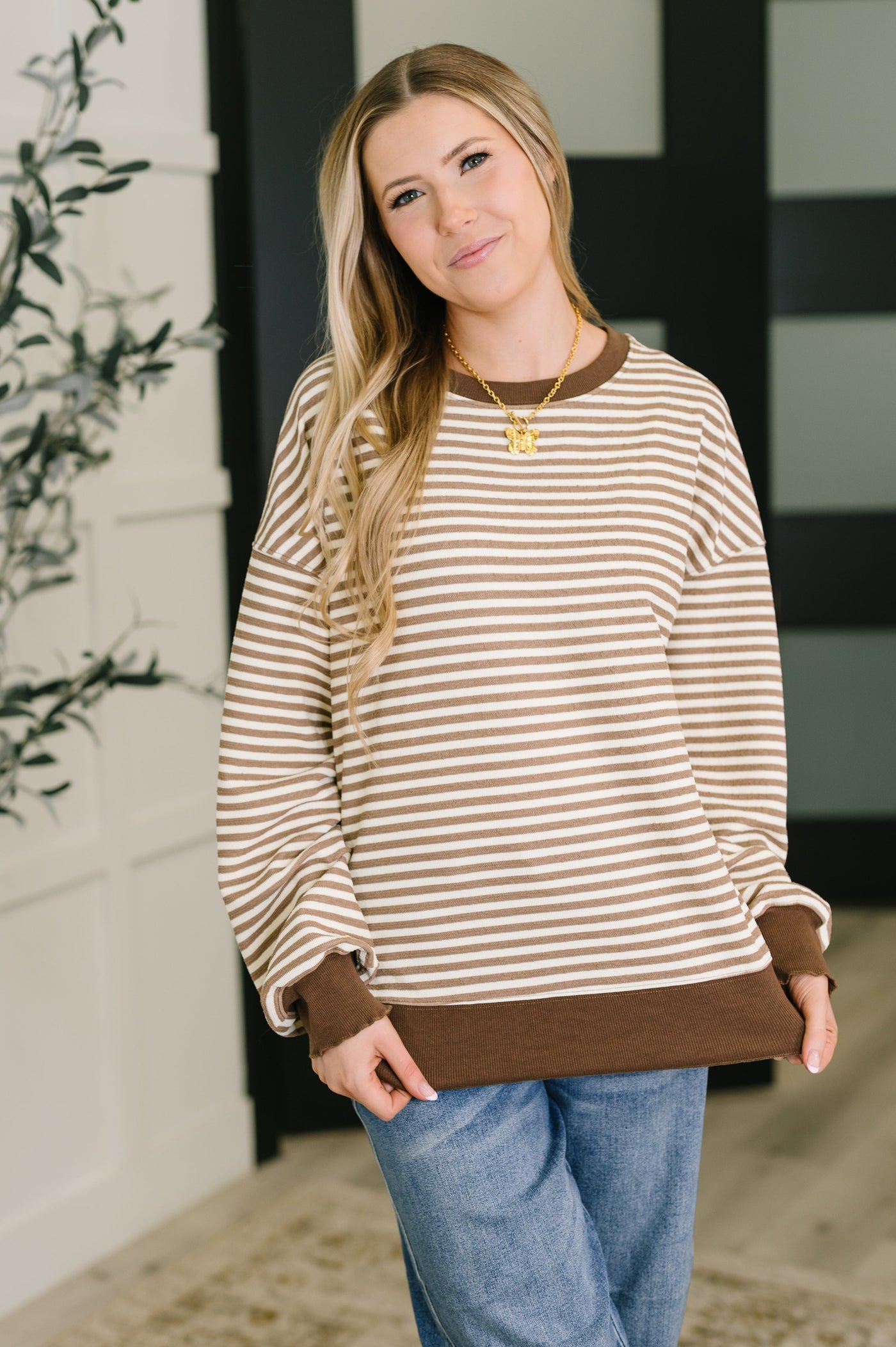 Cocoa Lane Stripe Top-Womens-Ave Shops-Market Street Nest, Fashionable Clothing, Shoes and Home Décor Located in Mabank, TX