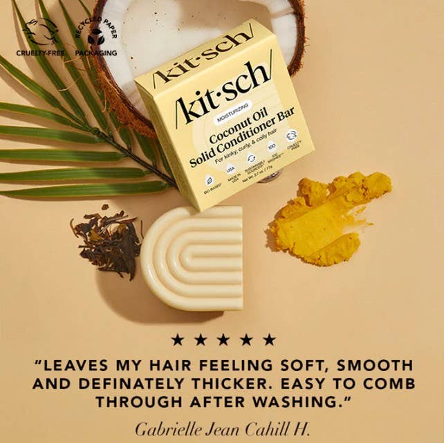 Coconut Oil Conditioner Bar for Dry Damaged Hair-Bath &amp; Beauty-KITSCH-Market Street Nest, Fashionable Clothing, Shoes and Home Décor Located in Mabank, TX