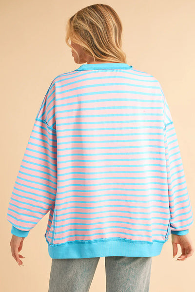 Color Clash Drop Shoulder Long Sleeve-Womens-Ave Shops-Market Street Nest, Fashionable Clothing, Shoes and Home Décor Located in Mabank, TX