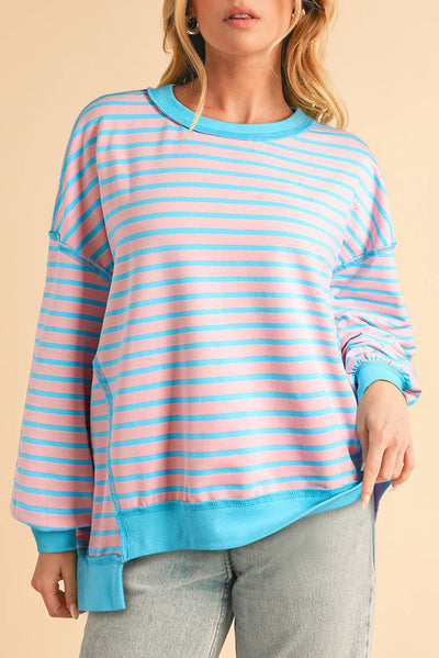 Color Clash Drop Shoulder Long Sleeve-Womens-Ave Shops-Market Street Nest, Fashionable Clothing, Shoes and Home Décor Located in Mabank, TX