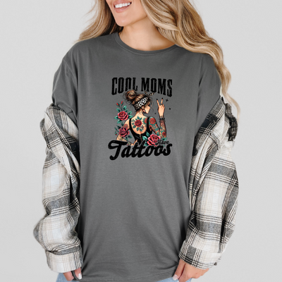 Cool Moms Have Tattoos Graphic Tee-Womens-Ave Shops-Market Street Nest, Fashionable Clothing, Shoes and Home Décor Located in Mabank, TX