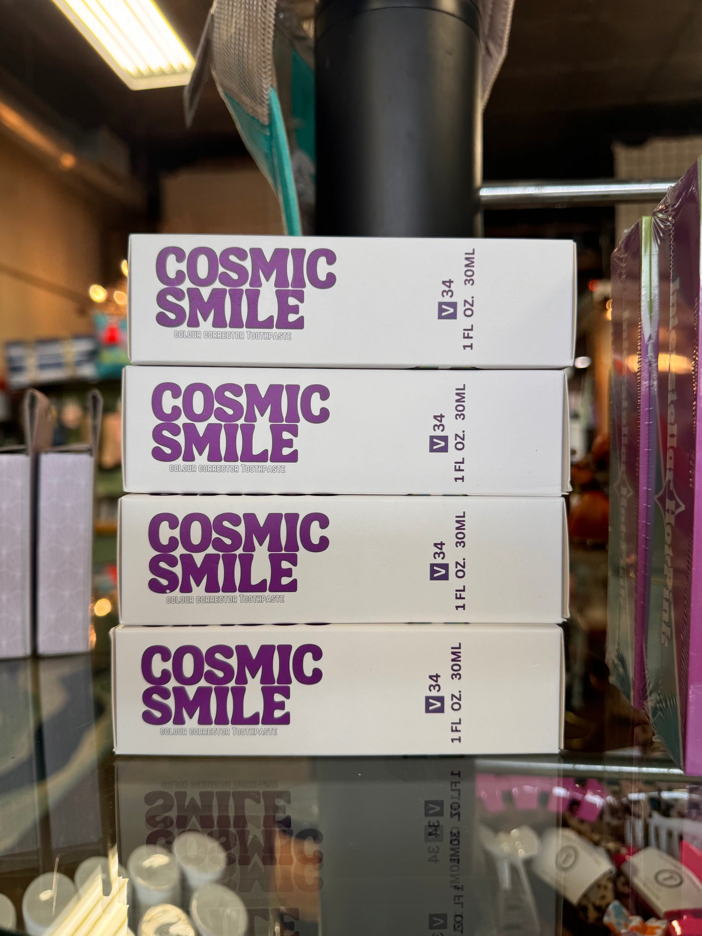 Front View. Cosmic Smile Colour Corrector Toothpaste-Bath & Beauty-Desert Bronze-Market Street Nest, Fashionable Clothing, Shoes and Home Décor Located in Mabank, TX