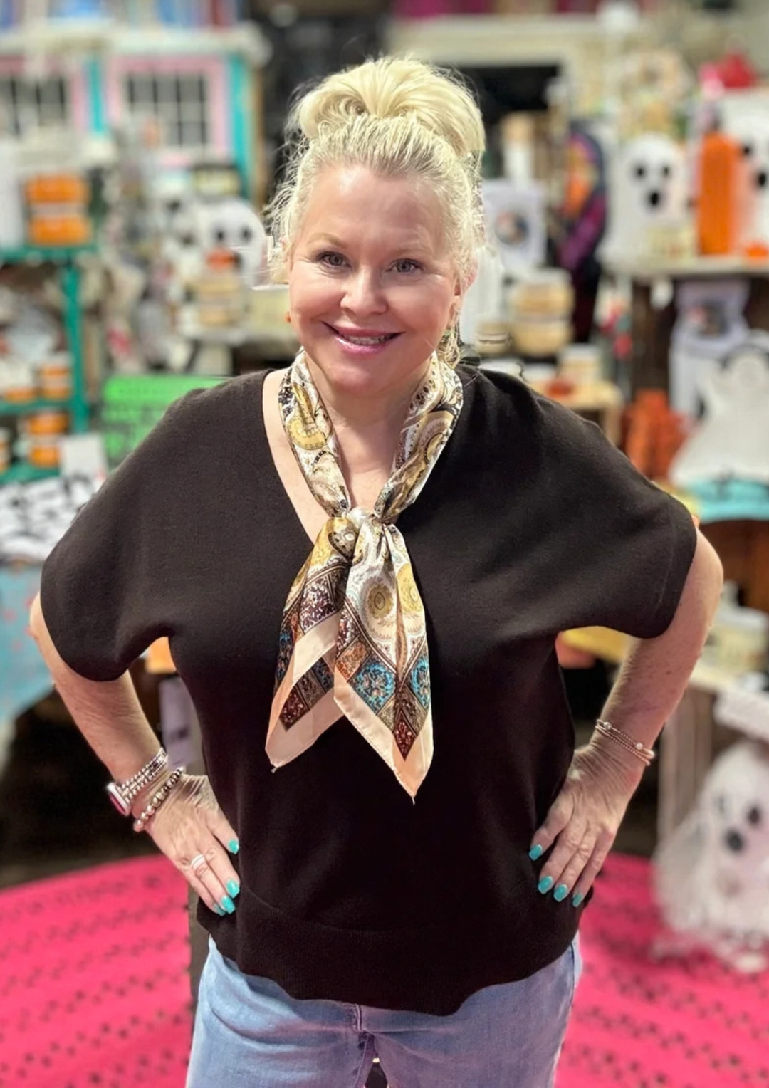 Liverpool V-Neck Dolman Sweater Short Sleeve V-Neck Popover-08-Tops-LIVERPOOL LOS ANGELES-Market Street Nest, Fashionable Clothing, Shoes and Home Décor Located in Mabank, TX
