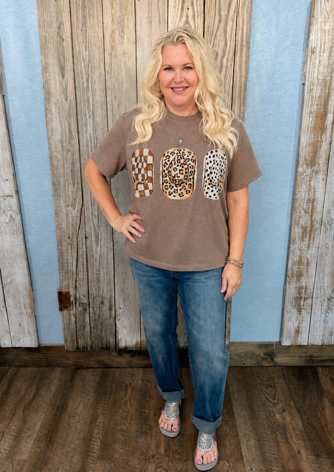 Cowboy Hat Tee-08-Tops-Highland Moon Co-Market Street Nest, Fashionable Clothing, Shoes and Home Décor Located in Mabank, TX