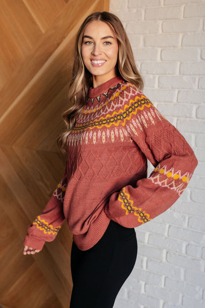 Cozy Chalet Fair Isle Sweater-Tops-Ave Shops-Market Street Nest, Fashionable Clothing, Shoes and Home Décor Located in Mabank, TX