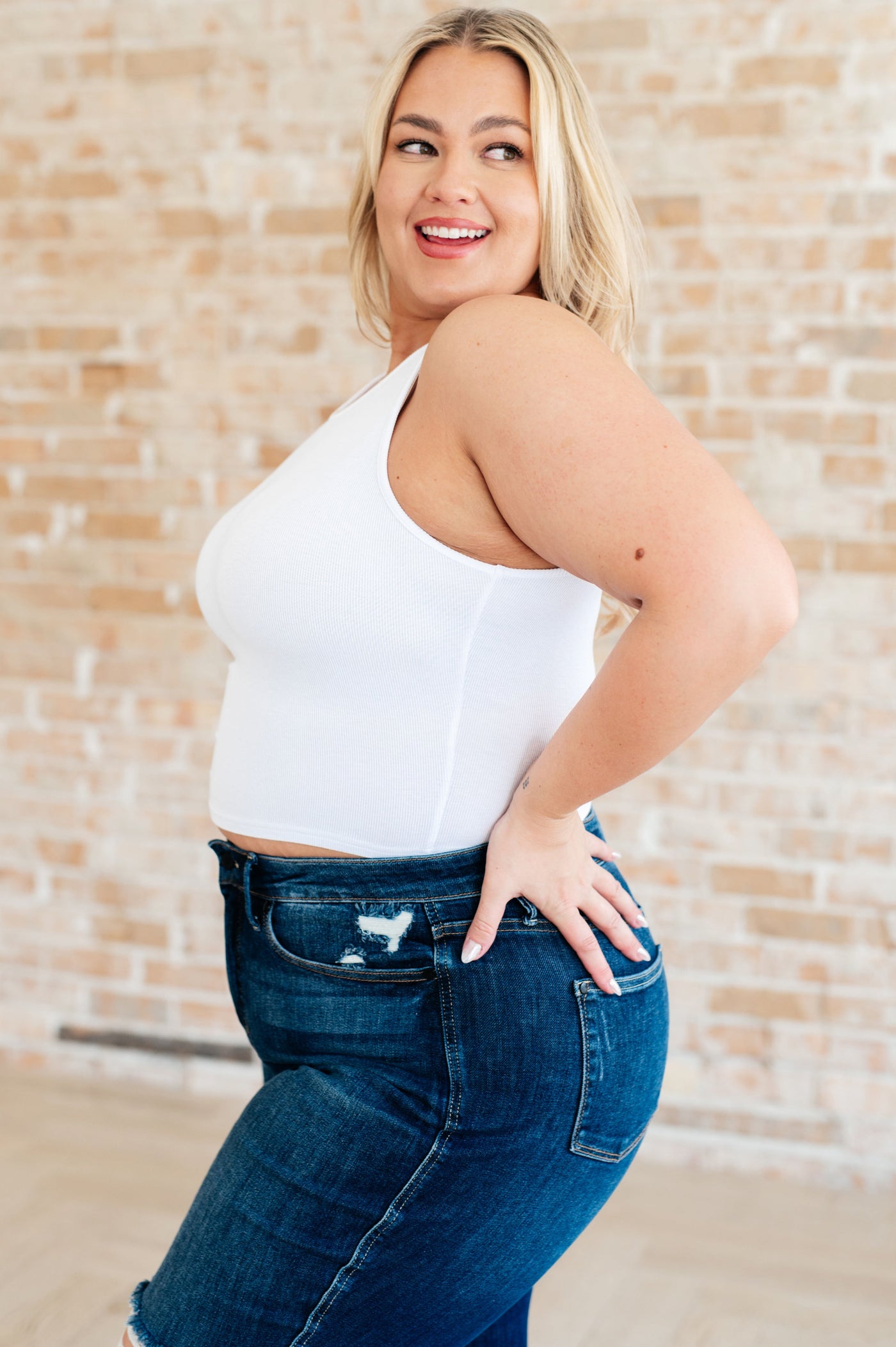 Cream of the Crop Rib Knit Tank Top in White-Tops-Ave Shops-Market Street Nest, Fashionable Clothing, Shoes and Home Décor Located in Mabank, TX