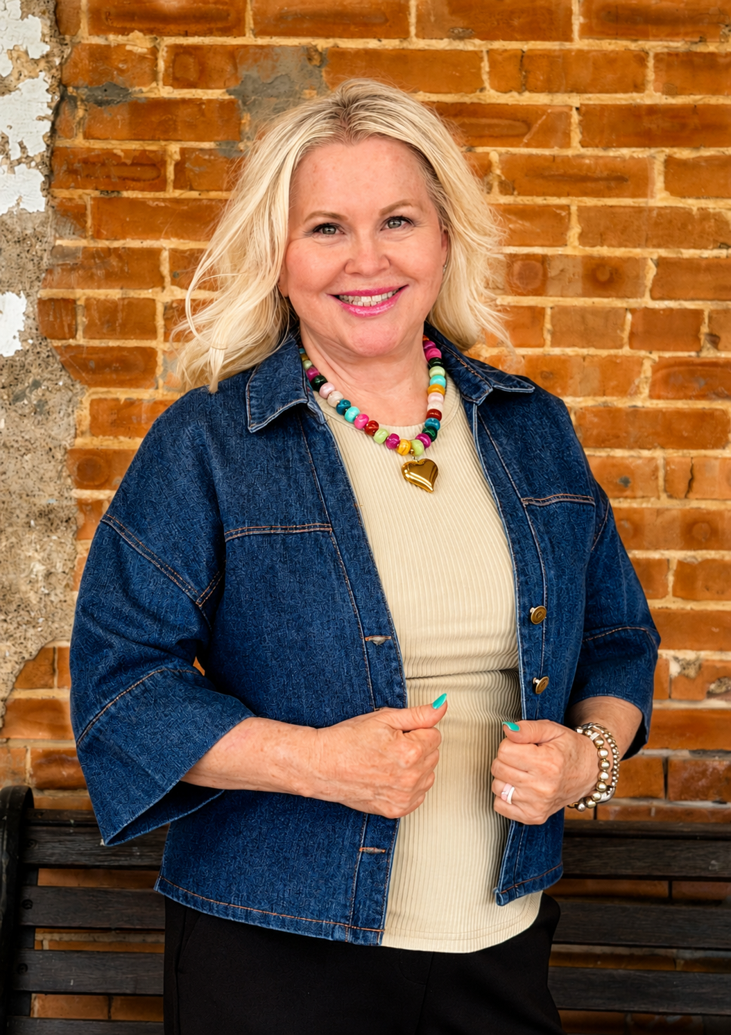 Cropped Wide Sleeve Denim Shirt in Dark Wash-08-Tops-Before You Collection-Market Street Nest, Fashionable Clothing, Shoes and Home Décor Located in Mabank, TX