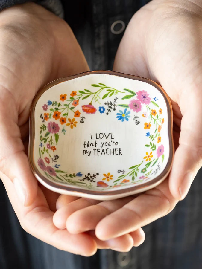 Natural Life Antiqued Trinket Bowl - I Love That Your My Teacher-03-Home &amp; Gift-Natural Life-Market Street Nest, Fashionable Clothing, Shoes and Home Décor Located in Mabank, TX