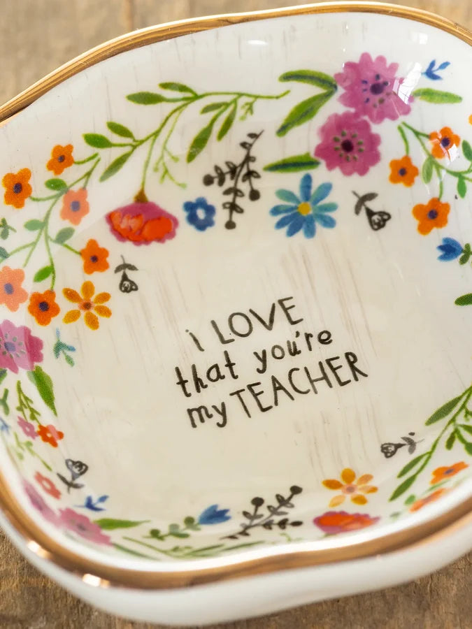 Natural Life Antiqued Trinket Bowl - I Love That Your My Teacher-03-Home &amp; Gift-Natural Life-Market Street Nest, Fashionable Clothing, Shoes and Home Décor Located in Mabank, TX